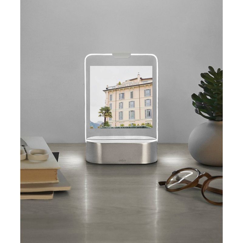 2" x 3" Glo Instant Photo Display Frame LED Nickel - Umbra