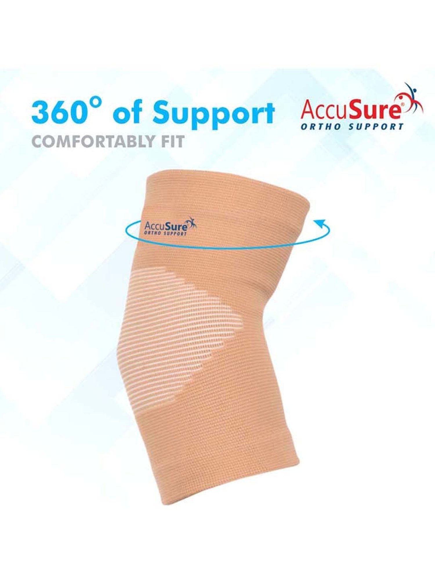 AccuSure Elbow Support Compression Support Elbow Sleeve for Men & Women - Medium