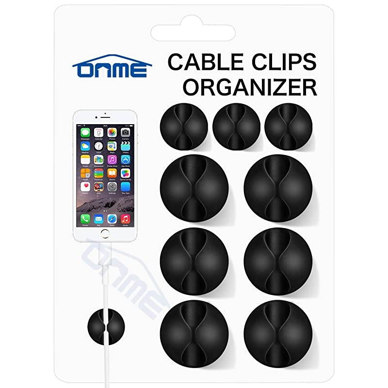 Cable Clips  6 Pack Cable Holder Multipurpose Cord Management for Home NonToxic Rubber Material SelfAdhesive Desk Cord Clips Durable Cord Organizer Black Cord Holder for Office Black 6pcs