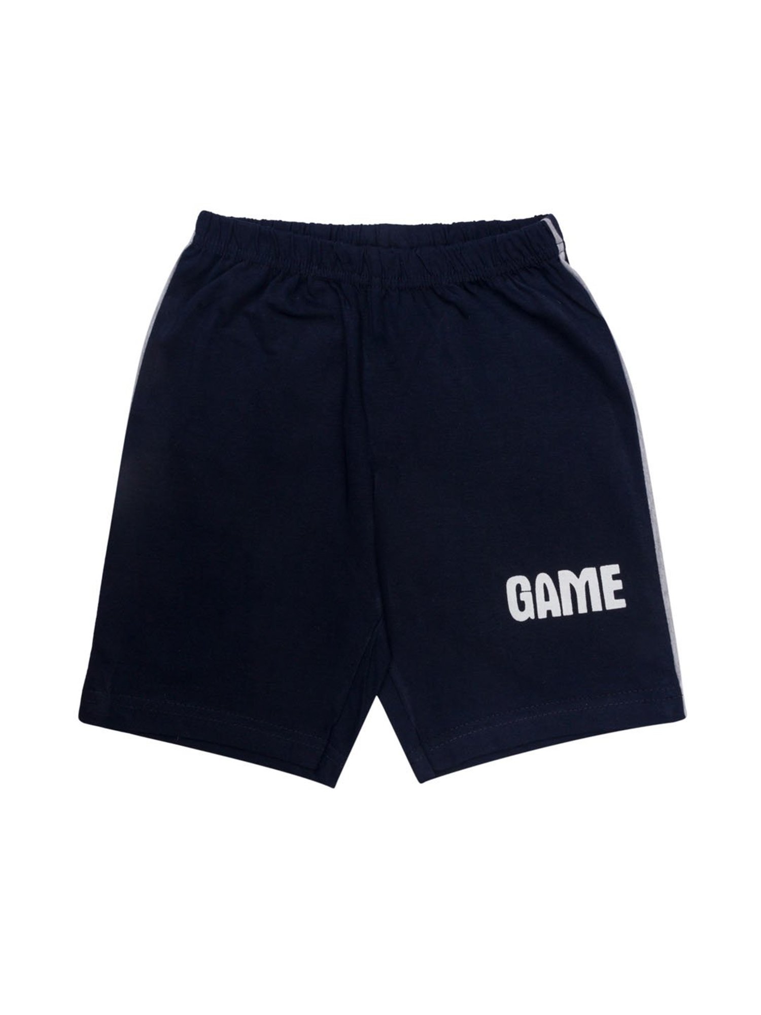 Todd N Teen Kids Printed Grey & Blue T-Shirt with Shorts