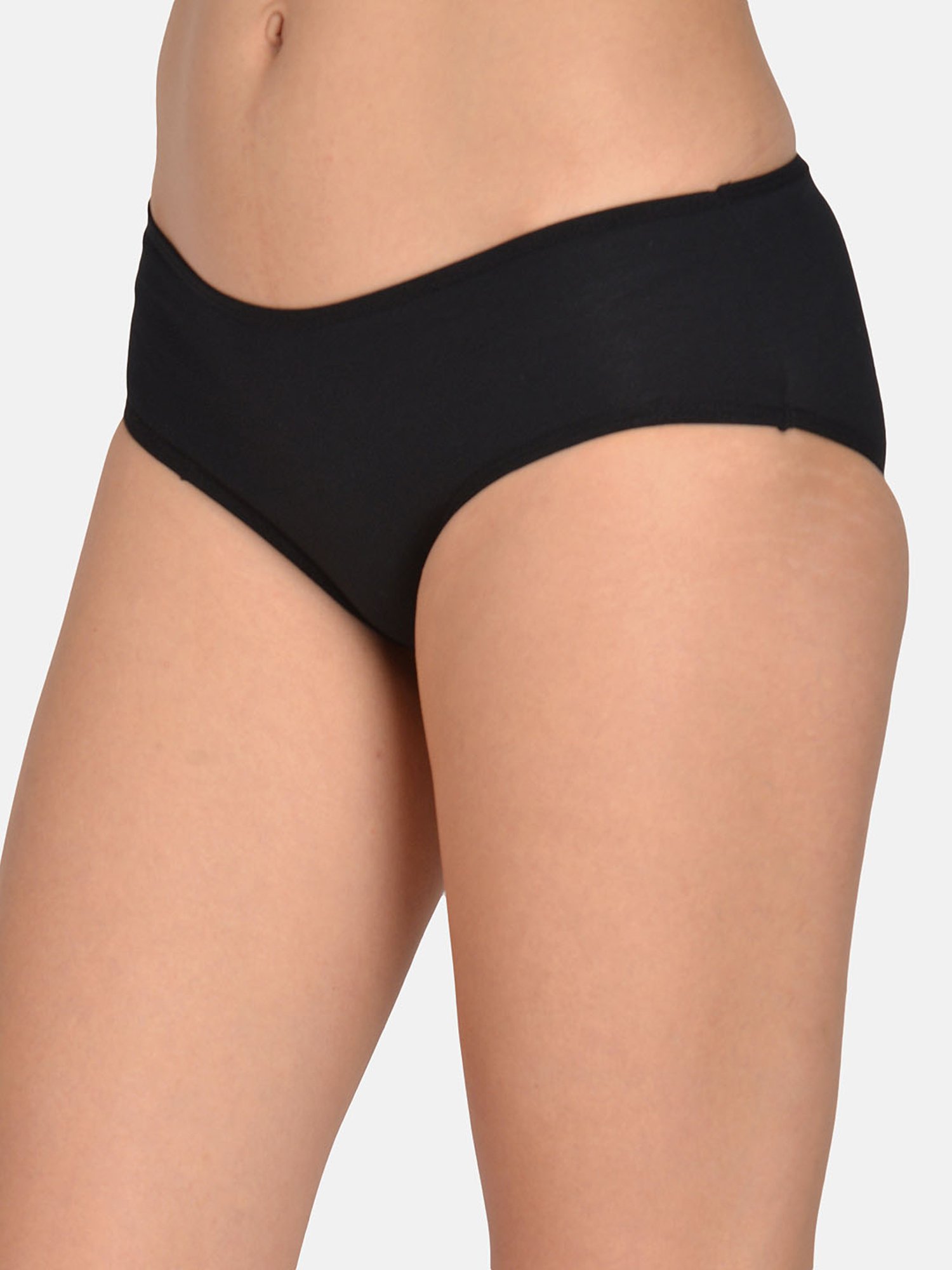 Mod & Shy Black Cotton Hipster Panty