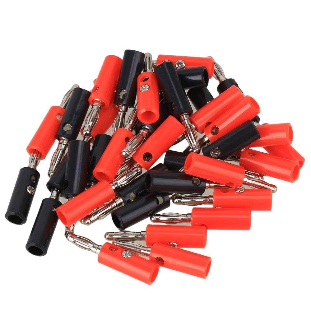 50 PCS x 5 Colors Nickel Plated 4mm Banana Plug connector Male 39mm