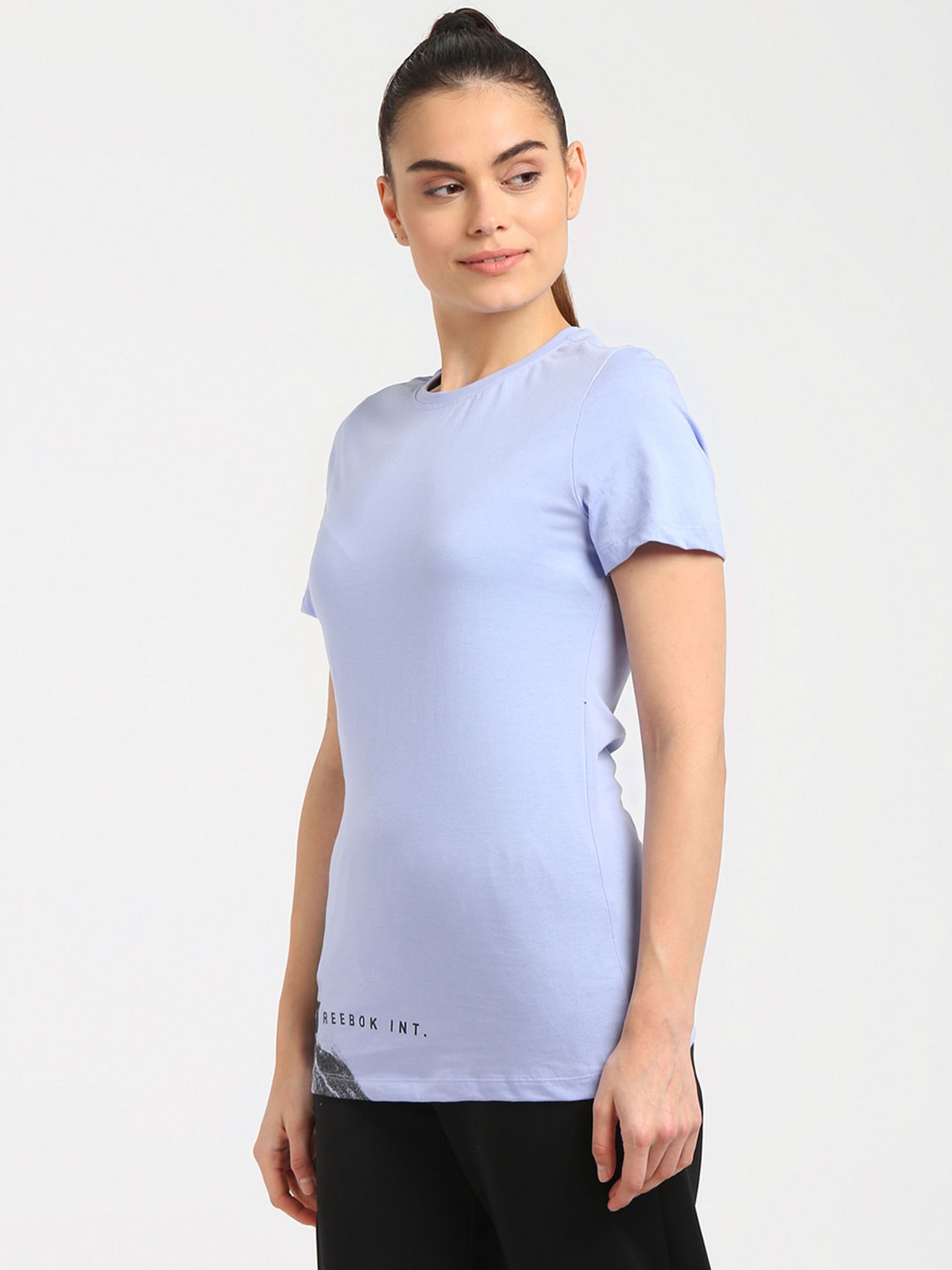 Reebok Blue Slim Fit RBK W Workout T-Shirt