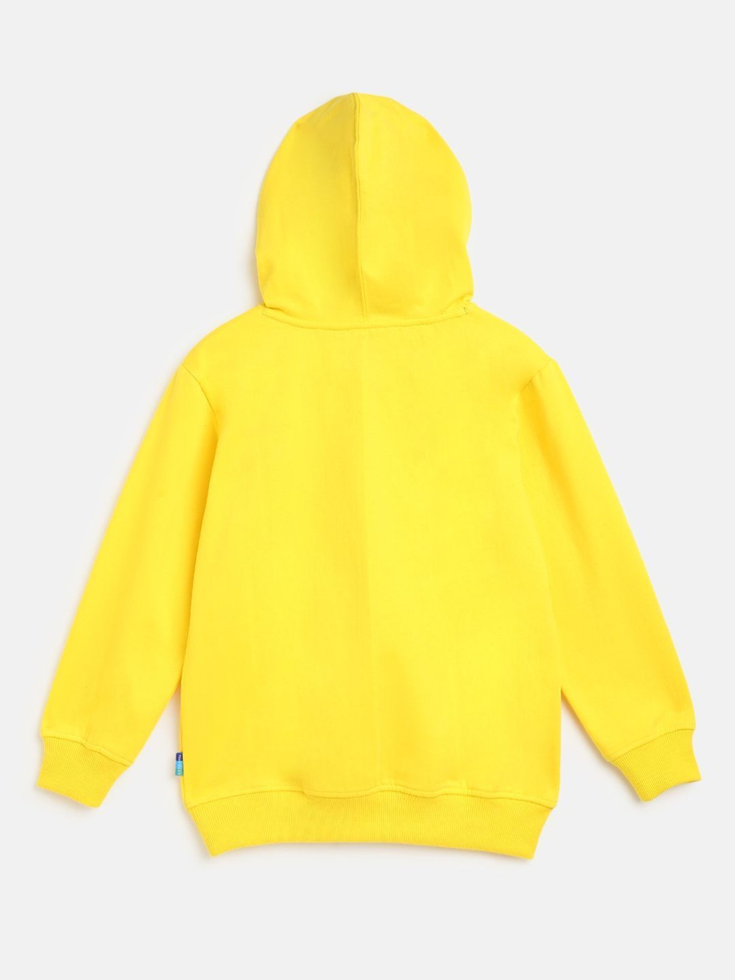 Li'l Tomatoes Kids Yellow Cotton Printed Hoodie