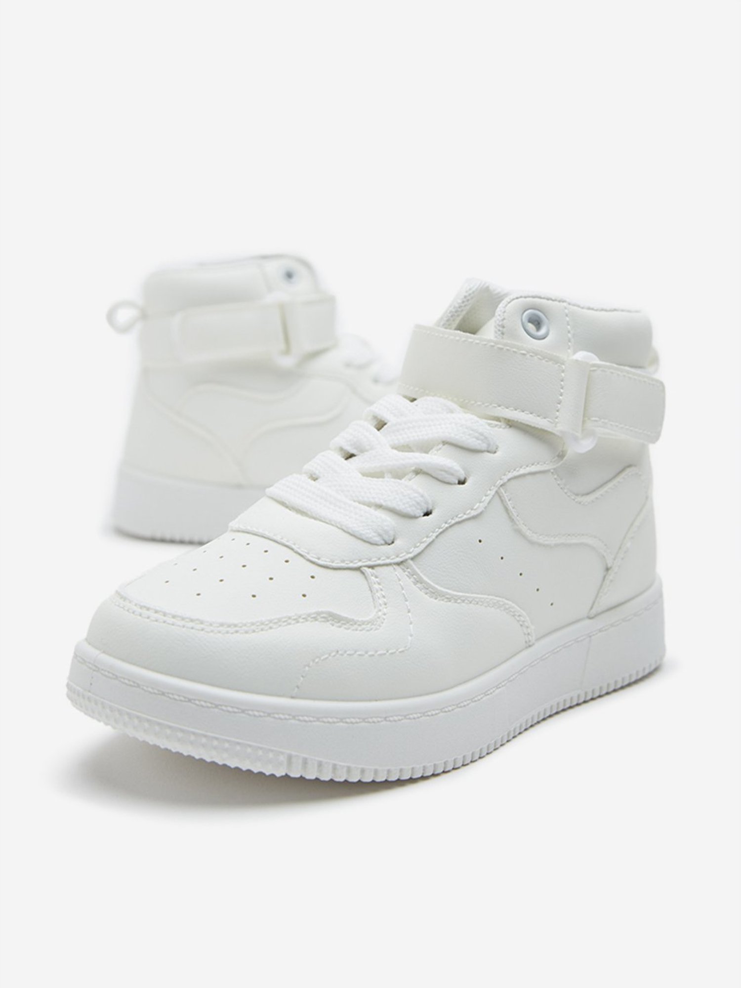 Yellow by Westside White Lace-Up High-Top Boots