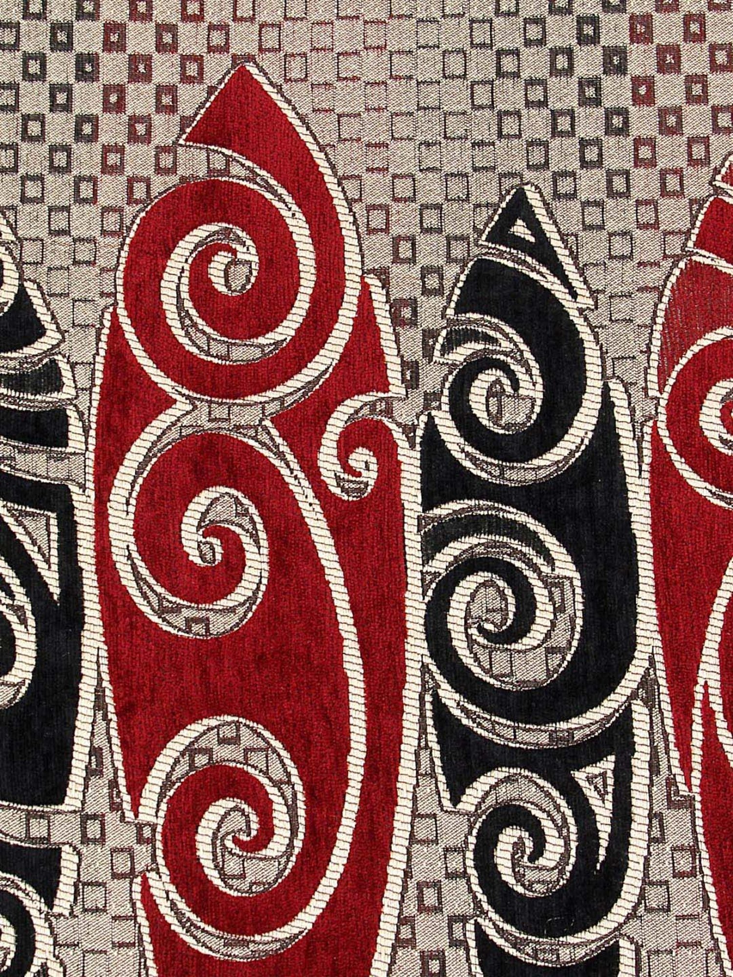 Nestasia Red & Cream Chevron Cotton Knitted Throw blanket with texture for Living Room or Bedroom