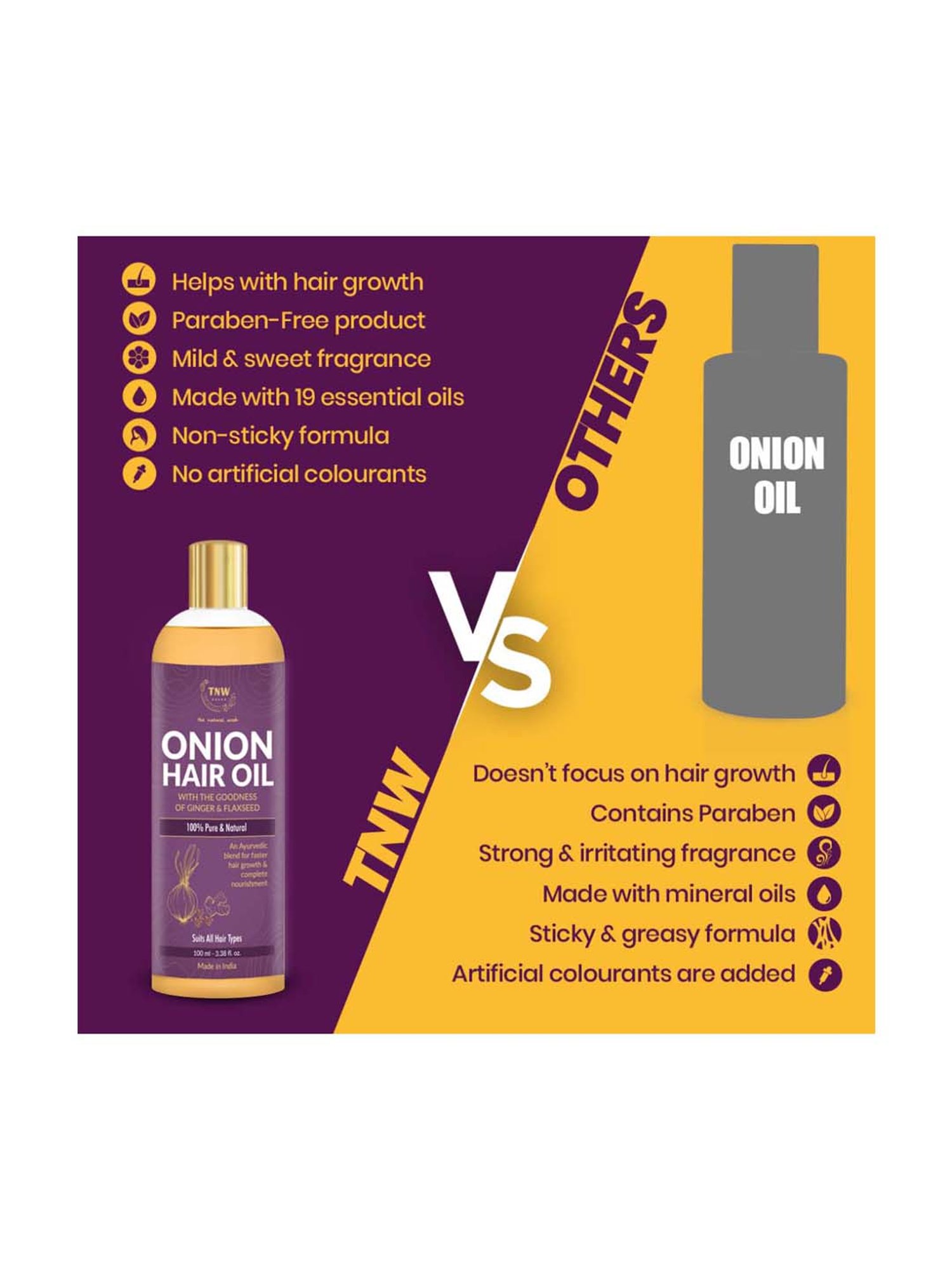 TNW-The Natural Wash Onion Hair Oil - 100 ml