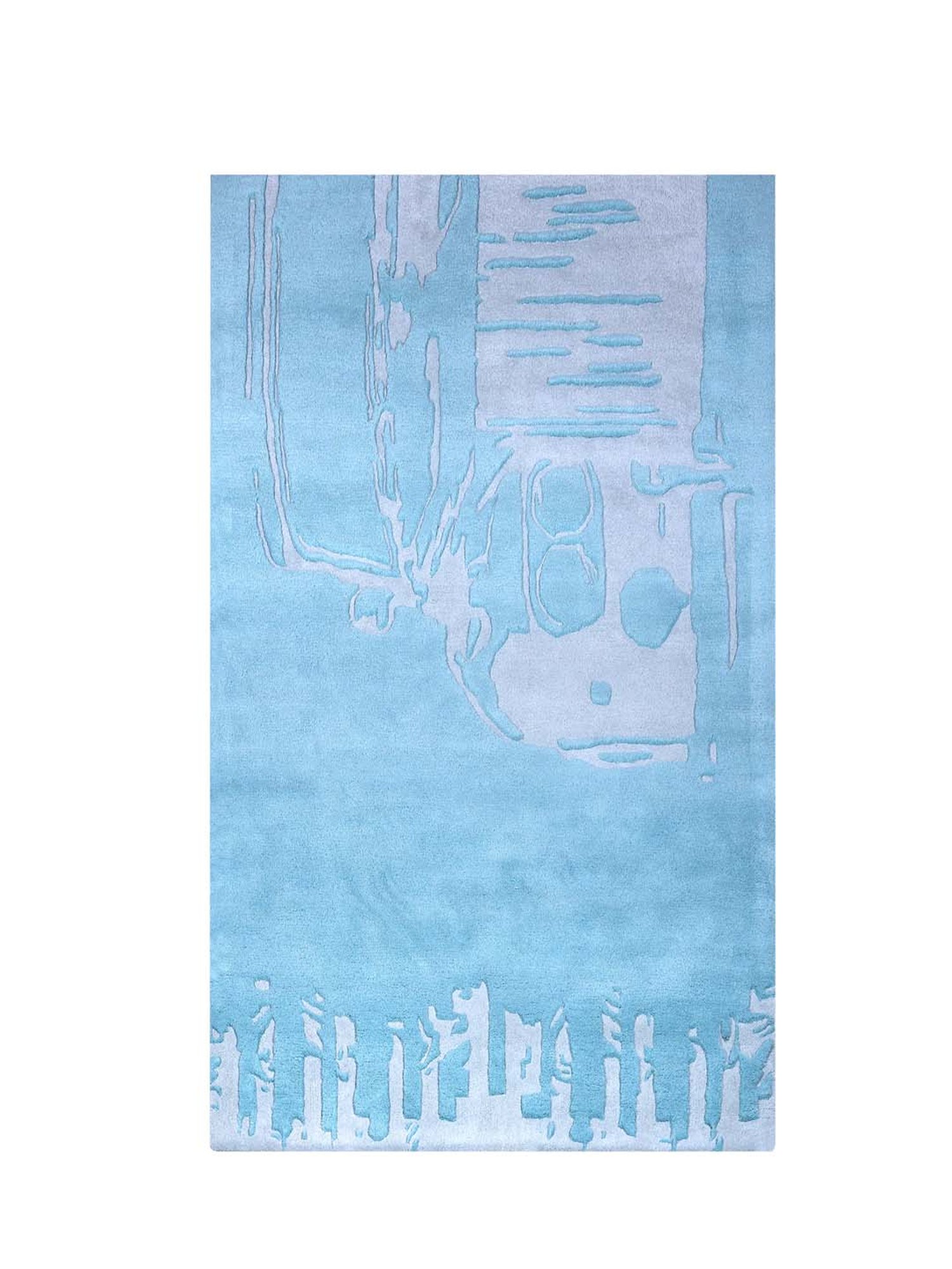 Pequra Blue Wonder the Car Hand Tufted Wool Kids Carpet - Set of 1