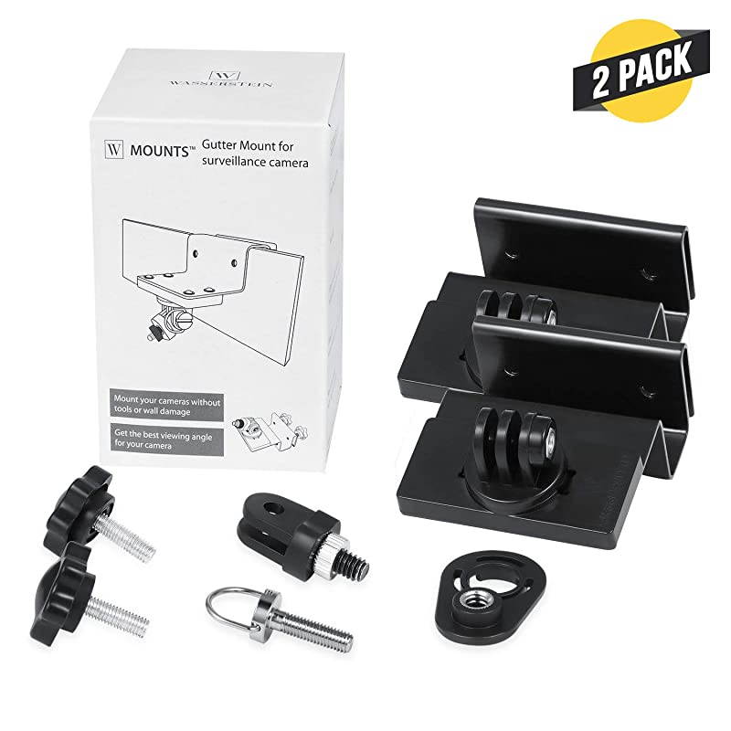 Weatherproof Gutter Mount for Blink XT2 Outdoor Camera with Universal Screw Adapter by  Best Viewing Angle for Your Surveillance Camera 2 Pack Black