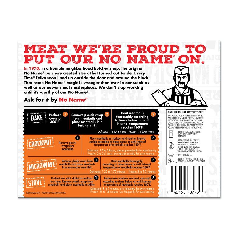 No Name Original Meatballs - Frozen - 20oz/40ct