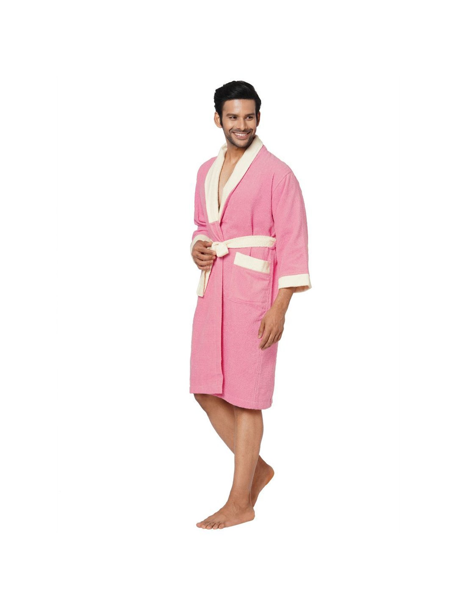 Spaces Cloudz Solid Pink Cotton Bathrobes