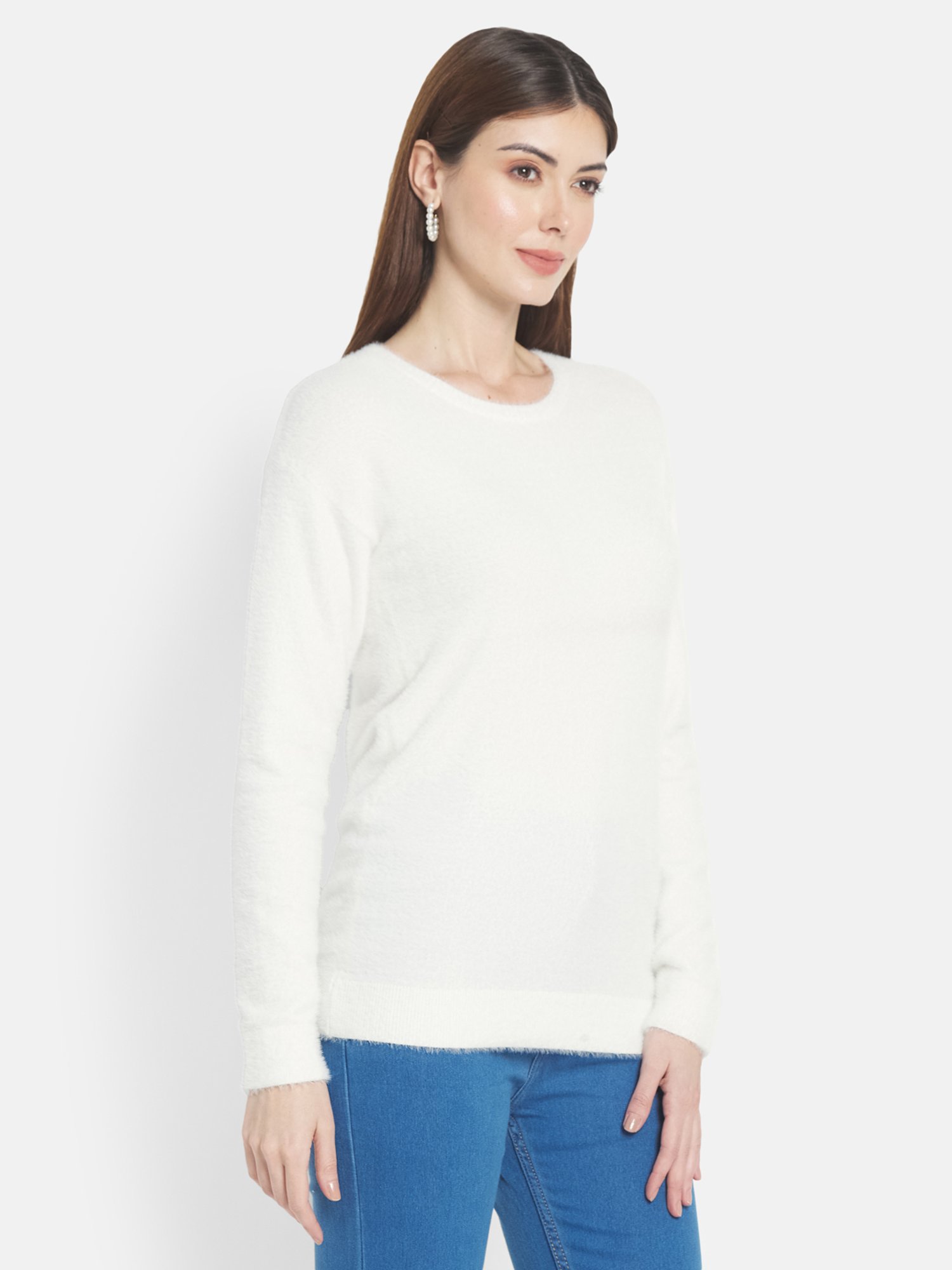 METTLE White Regular Fit Pullover