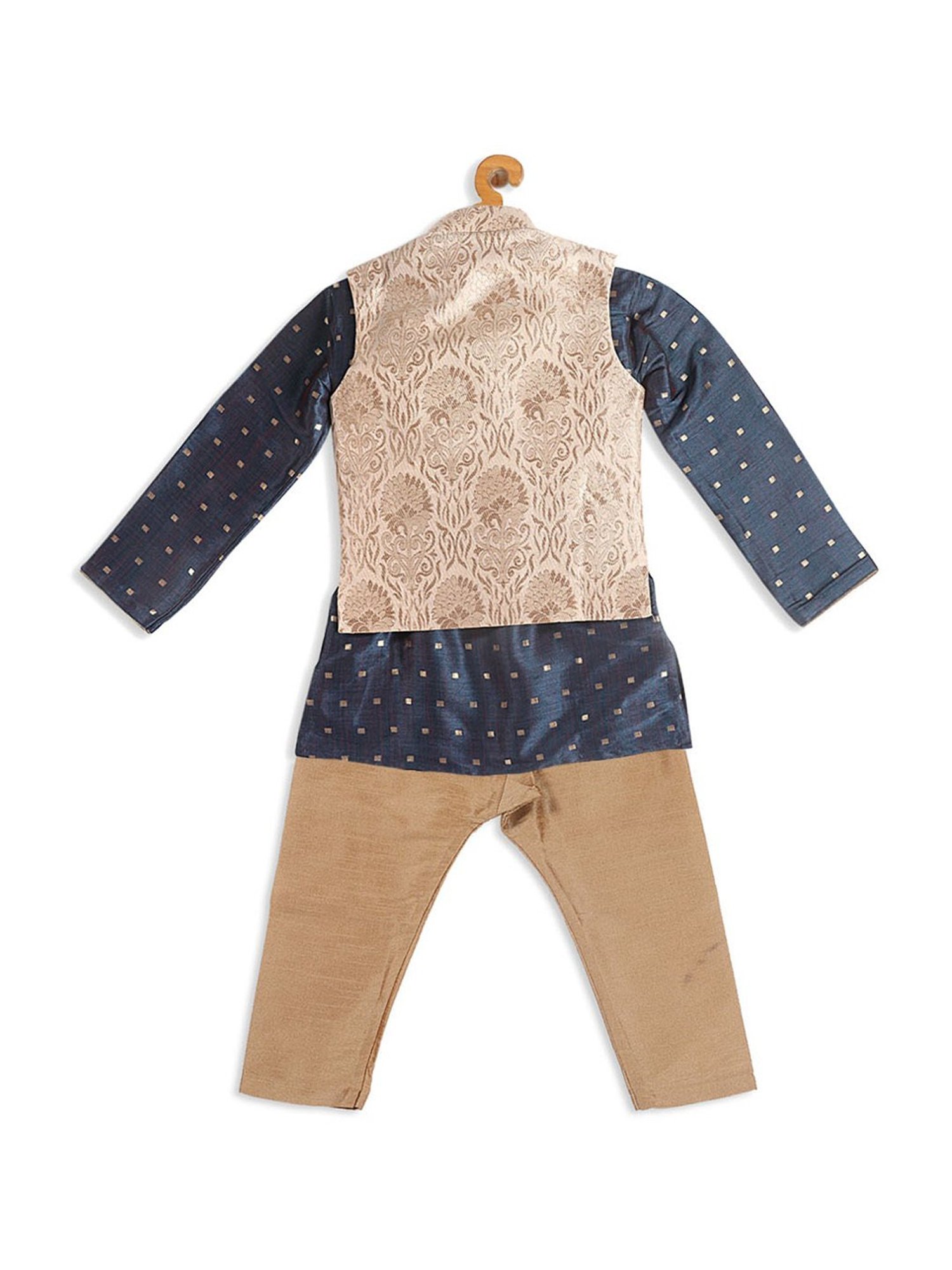 VASTRAMAY SISHU Golden & Persian Blue Printed Kurta Set