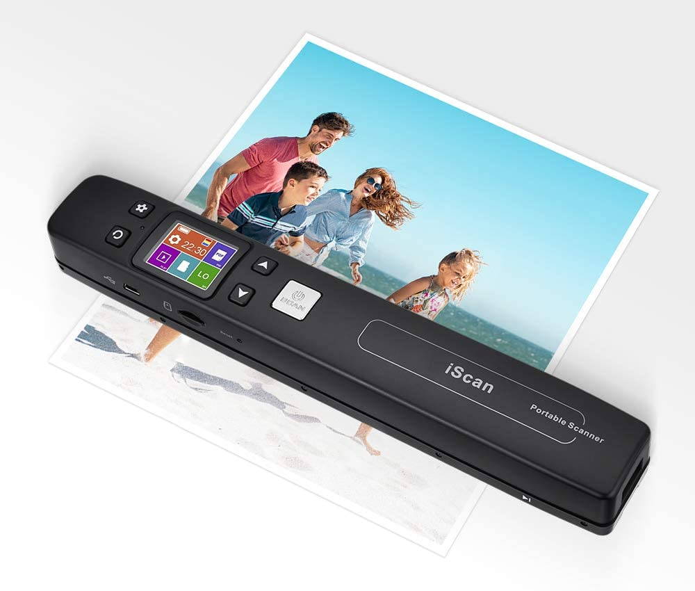 Scanner Portable Handheld Wand Document Book Images 1050DPI Resolution High Speed Scanning A4 Size JPEG PDF Format Colorful LCD Display for Office Business Reciepts