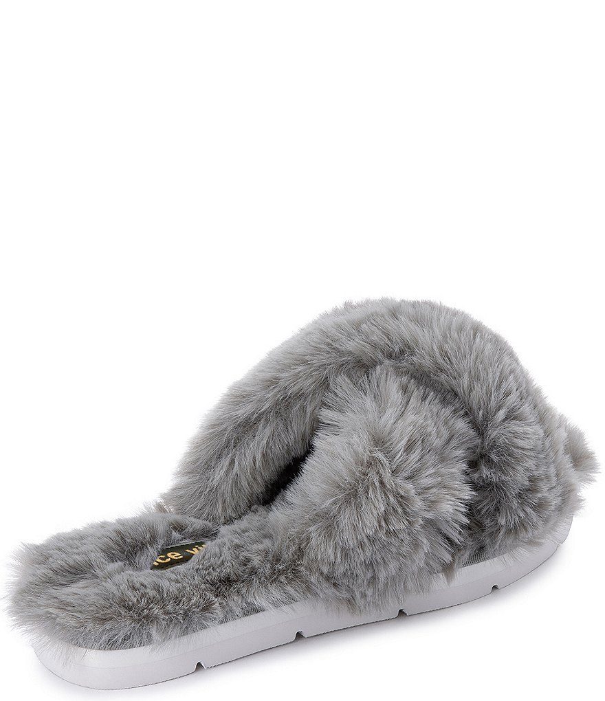 Dolce Vita Pillar Faux Fur Criss-Cross Slippers