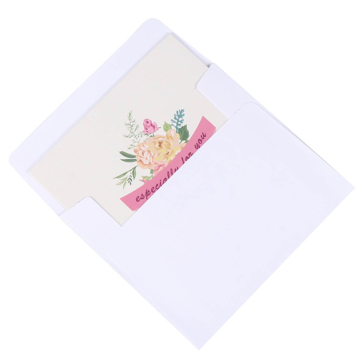 20pcs Flower Pattern Greeting Exquisite Blessing Paper Festival Gift Party Supplies with Envelope for Mothers Day