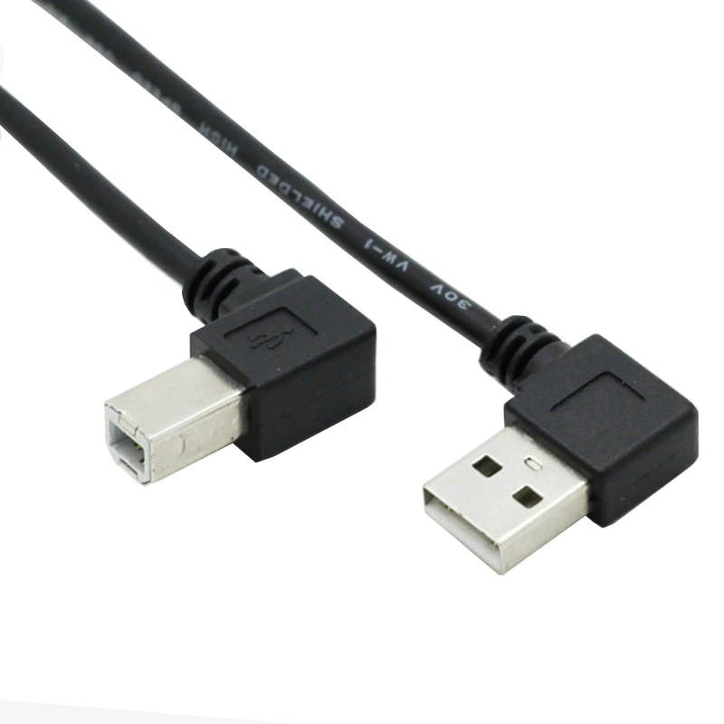 Right Angle  2.0 A Male to  B Male Type B BM Right Angle Printer Scanner 90 Degree Cable BM Angled Cable 50cm
