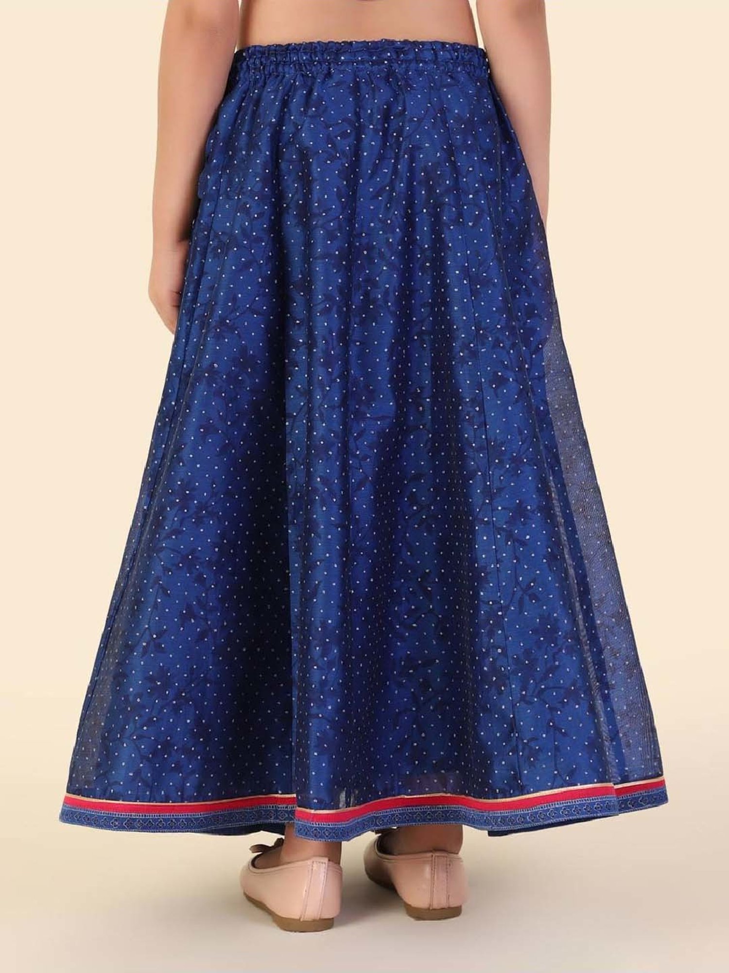 A Little Fable Kids Red & Beige Embellished Lehenga Choli