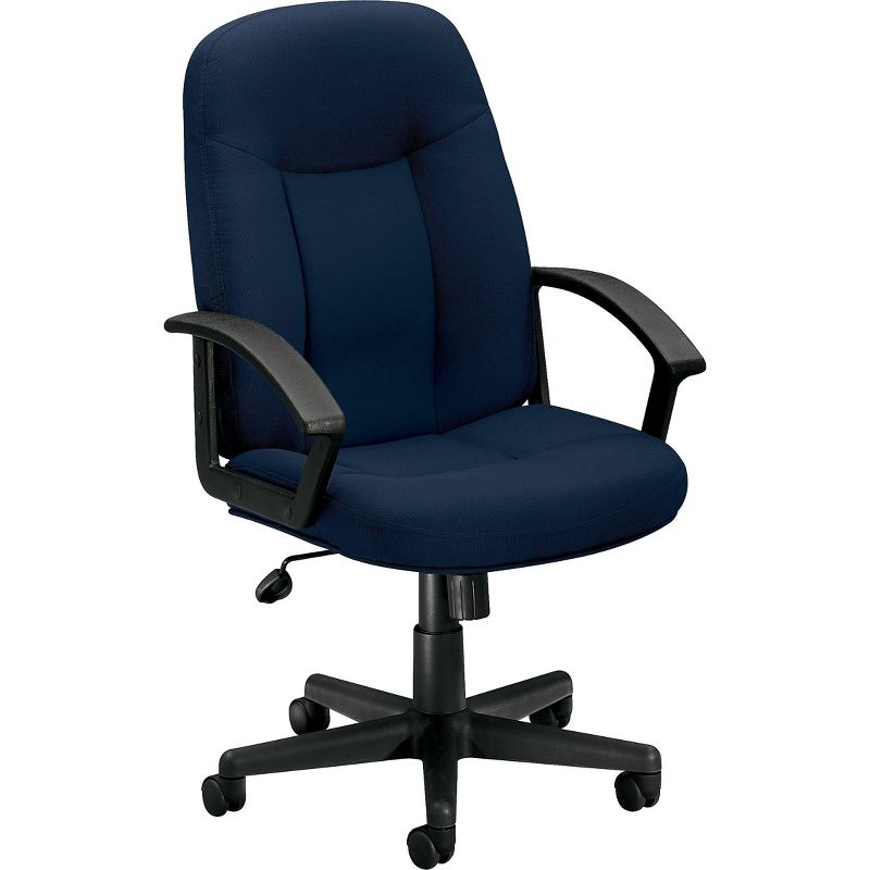 Basyx HON Fabric High-Back Executive Chair, Center-Tilt, Fixed Arms, Navy VL601VA90