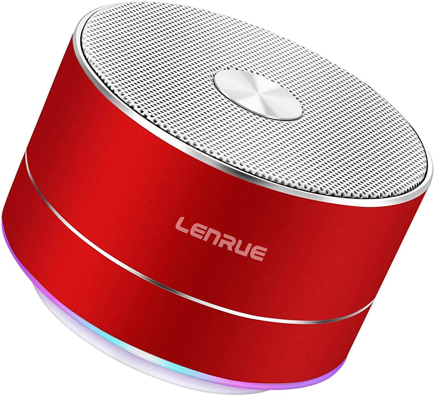Portable Wireless Bluetooth Speaker with Built-in-Mic,Handsfree Call,AUX Line,TF Card,HD Sound and Bass for iPhone Ipad Android Smartphone and More(Red)