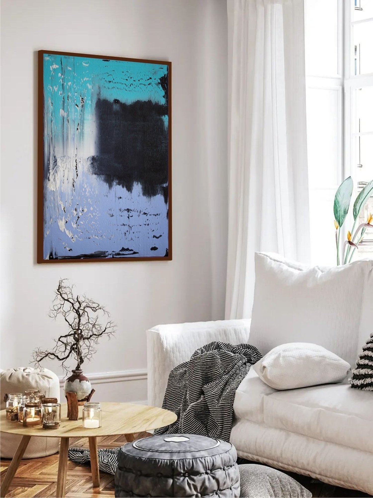 The Art House Abstract Multicolor Canvas Painting