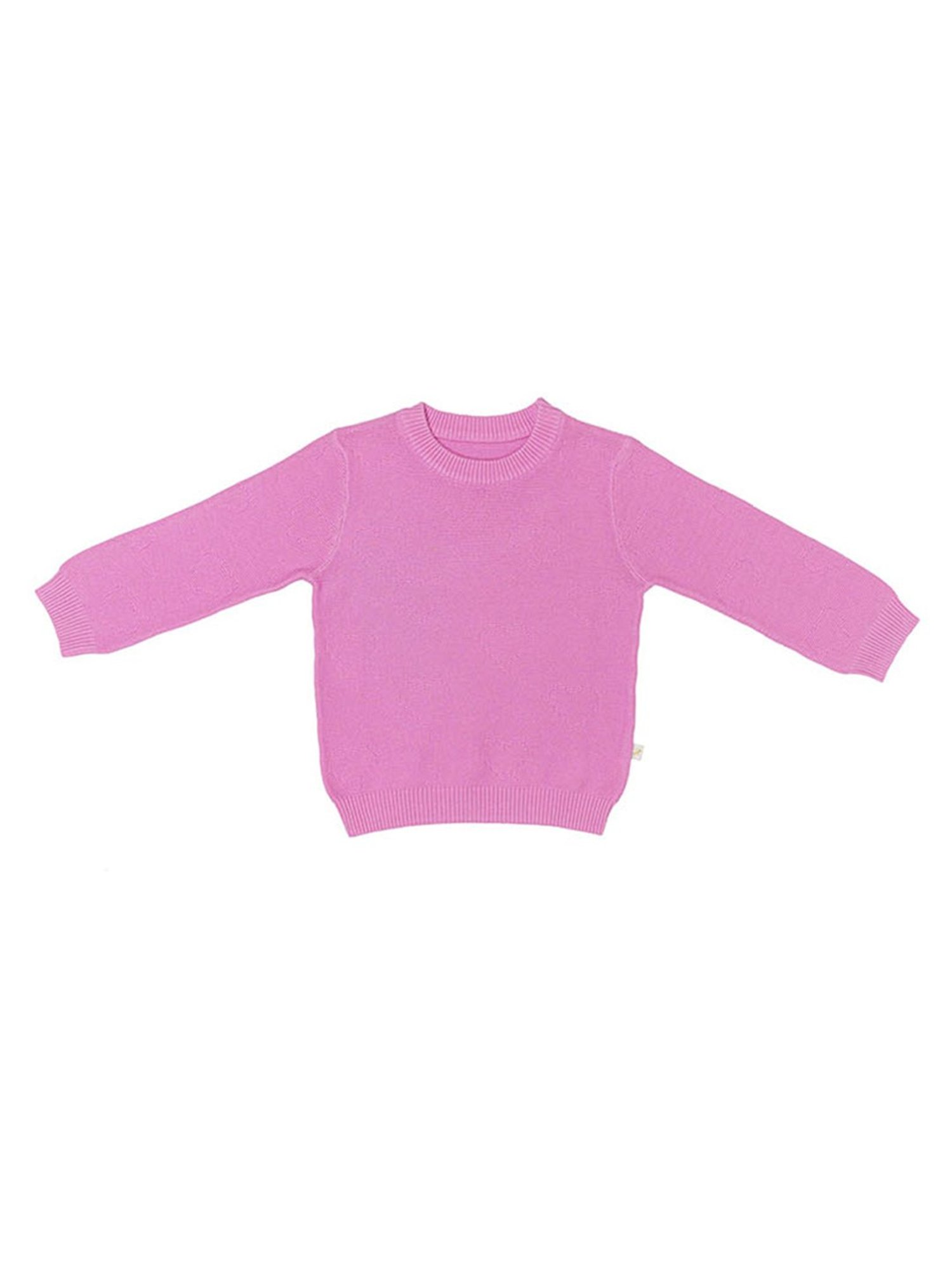 MINIKLUB Girls Green Self Design Full Sleeves Sweater