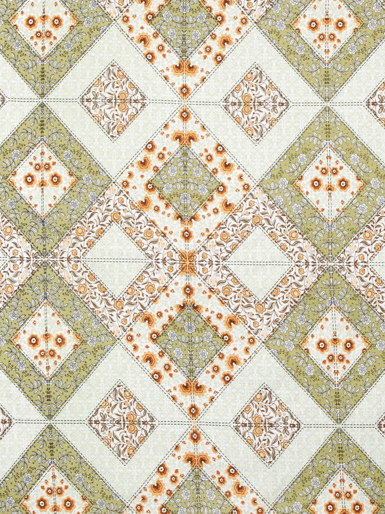 SWHF Green Geometric Cotton 144 TC Bed Sheet Set