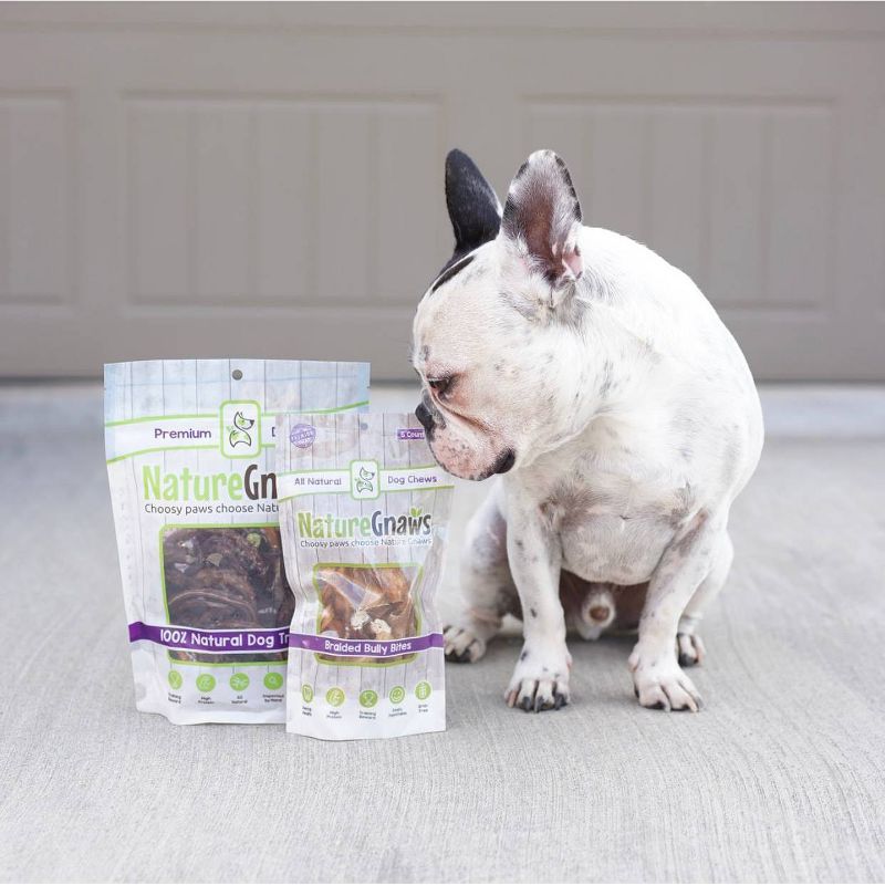 Nature Gnaws Braided Bully Bites 3-4" Jerky Beef Dog Treats- 15ct