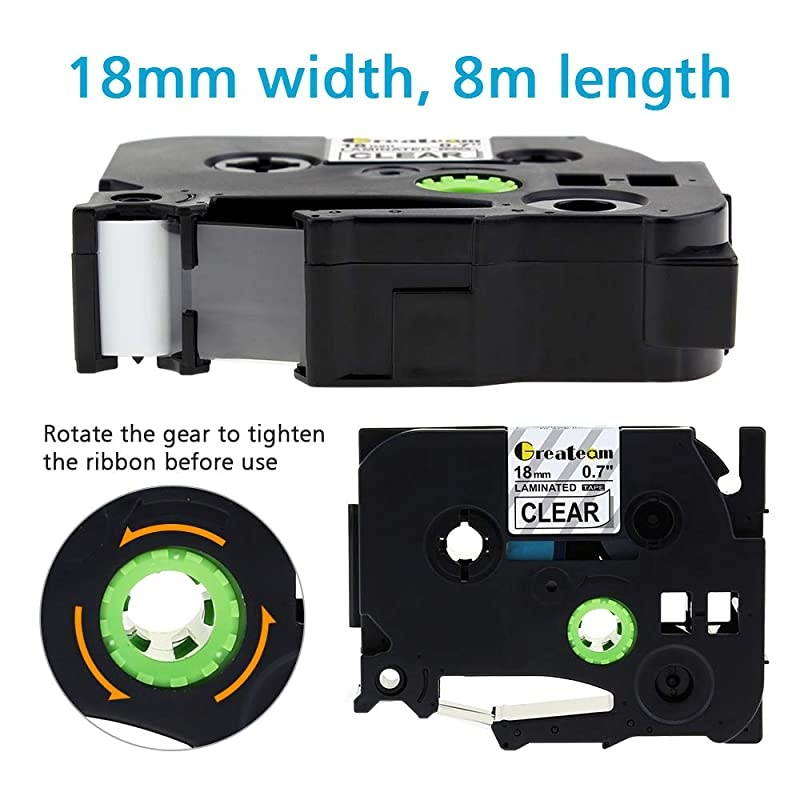 Compatible Clear Label Tape Replacement for Brother PTouch Clear TZe Tapes TZe141 TZe141 18mm 07quot Laminated Clear Label Maker Tape Use for Brother PTD400 PTD600 PTP710BT 3Pack