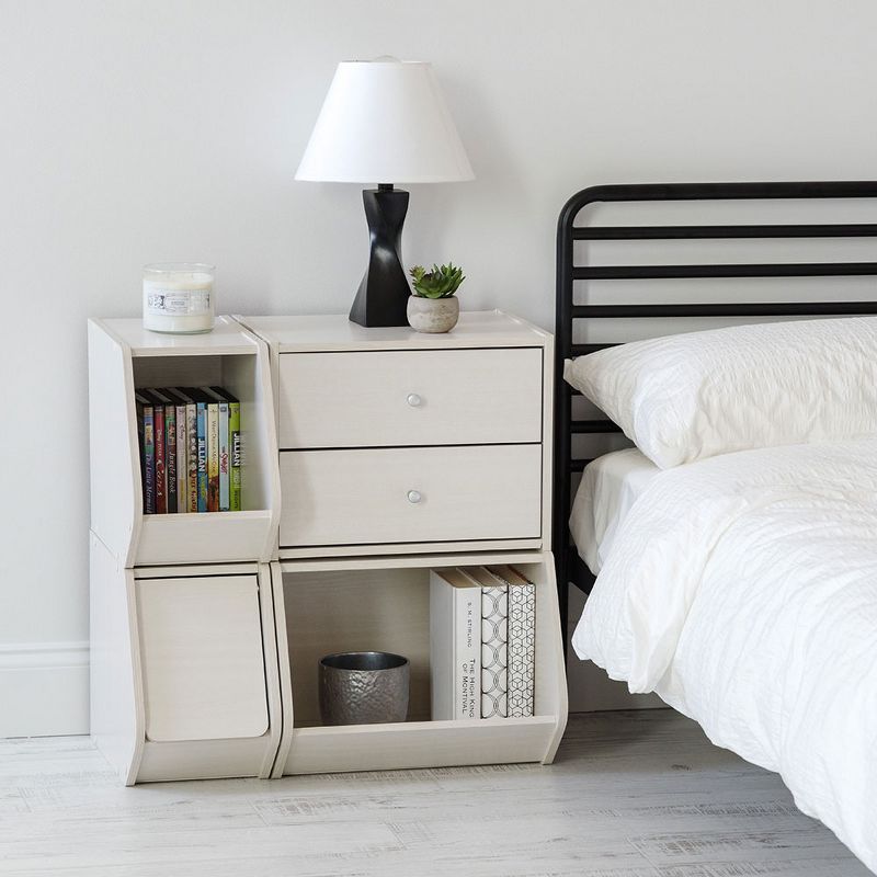 IRIS Tachi Series Modular Wood Stacking Storage Drawer Box Cabinet Cube, White