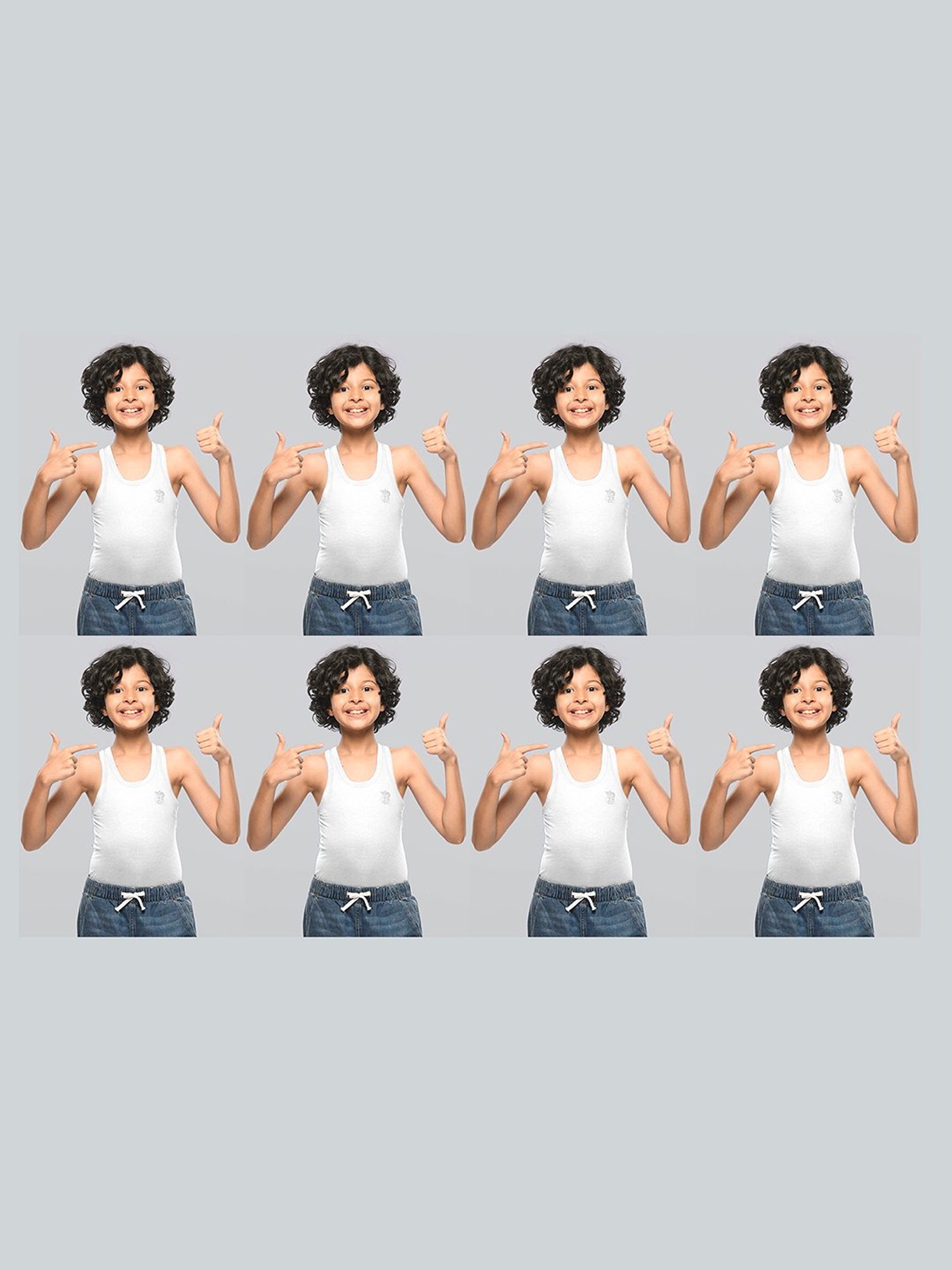 Lux Venus Boys White Solid Vest (Pack Of 8)