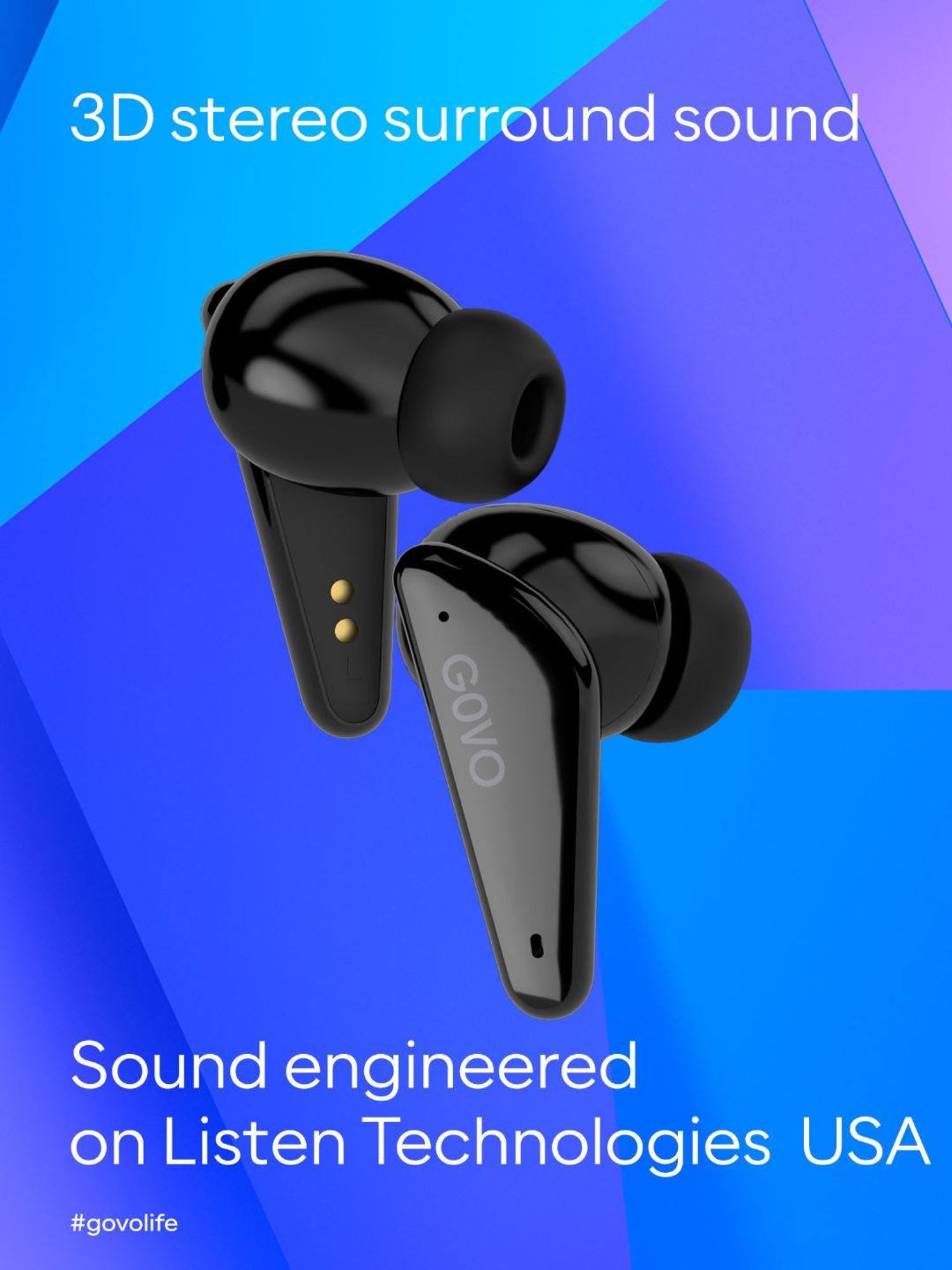 GOVO GOBUDS 600 True Wireless Earbuds with Mic (Black)