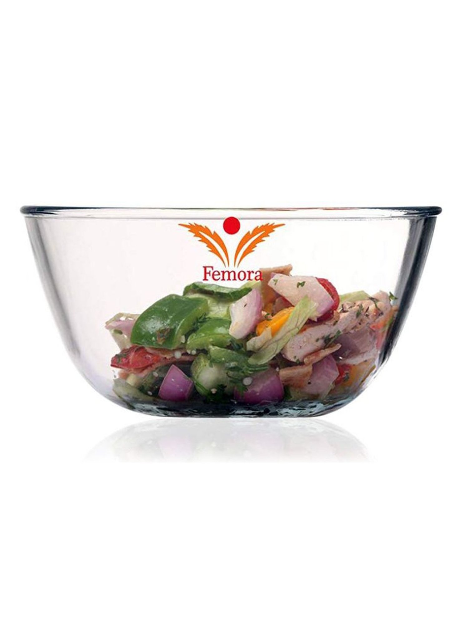 Femora Borosilicate Glass Microwave Safe Mixing Bowl (2100 ml) - Set of 1