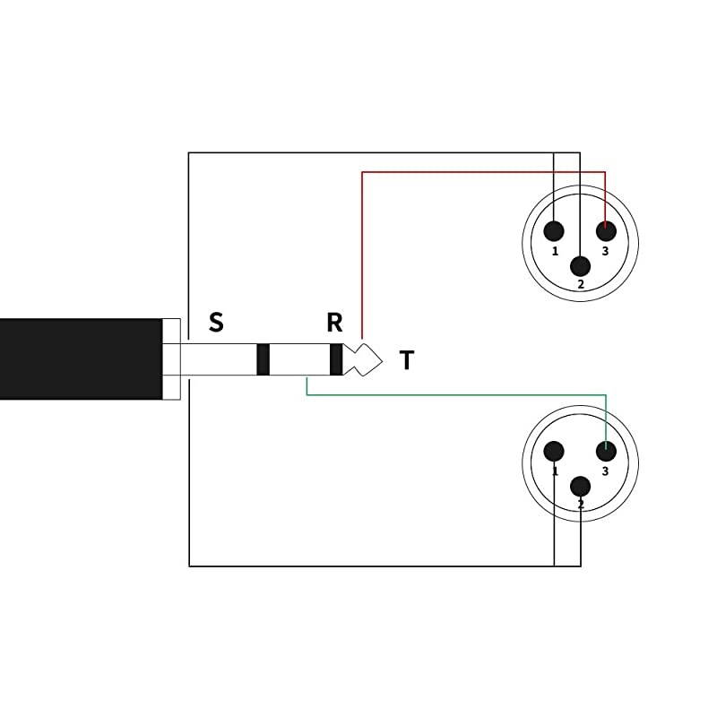 3.5mm (1/8 Inch) Mini Jack TRS Stereo Male Plug to Dual XLR Male Y Splitter Patch Breakout Cable, 10 Feet