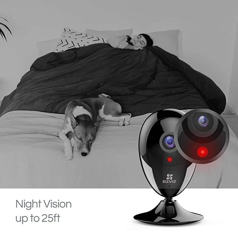 Indoor Security Camera 1080P, Motion Alert, Night Vision, Baby/Pet/Elder Monitoring 135&deg; Wide Angle, 2-Way Audio, Works with Alexa Google (CTQ2C-BK)
