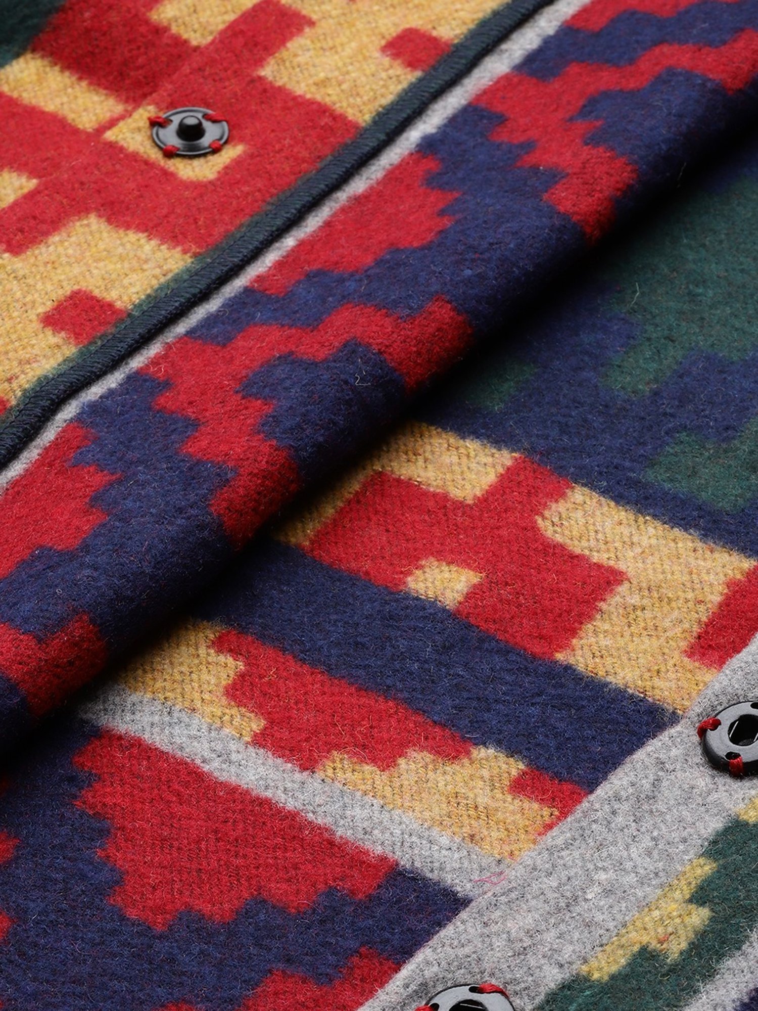 aarke Ritu Kumar Blue Multi Poly Blend Abstract Shrug