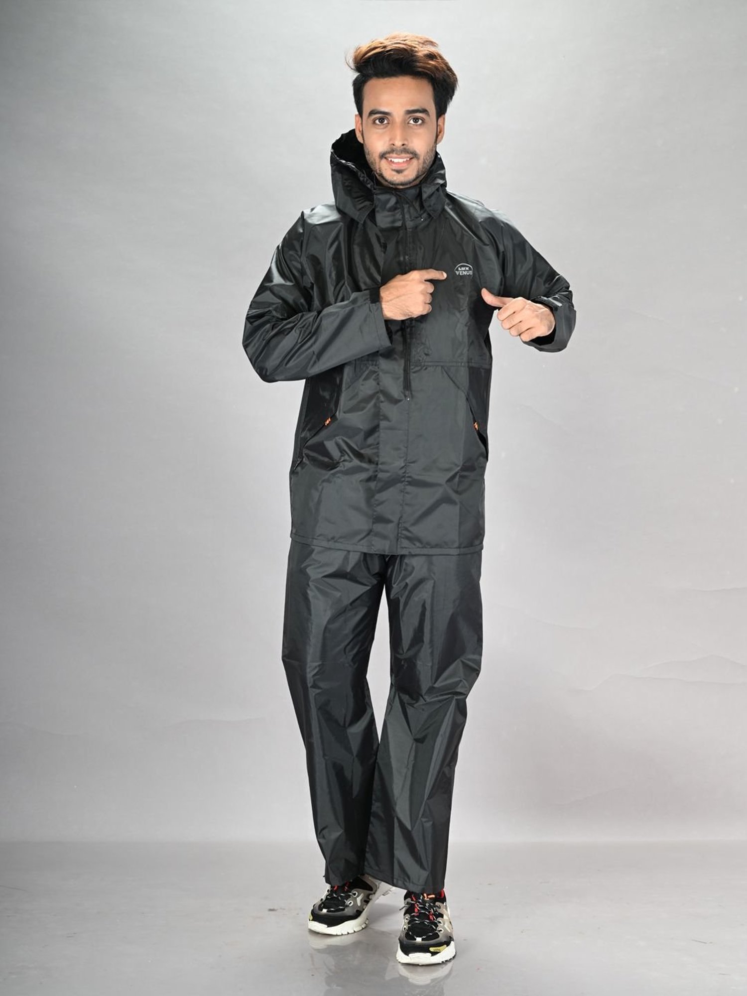 Wildcraft Red & Maroon Regular Fit Colour Block Rainwear Jacket