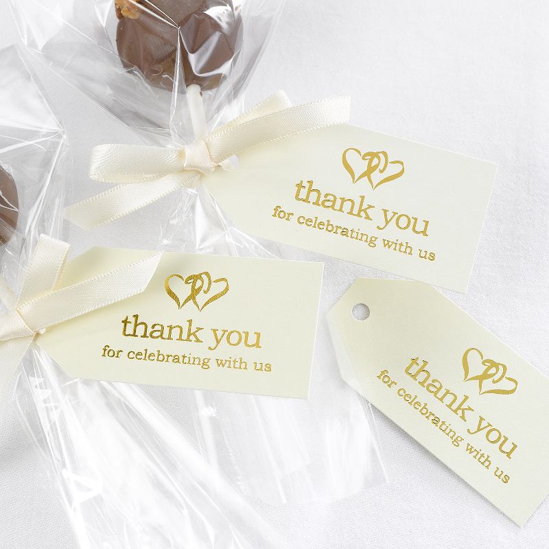 25ct Linked at the Heart Wedding Thank You Favor Cards