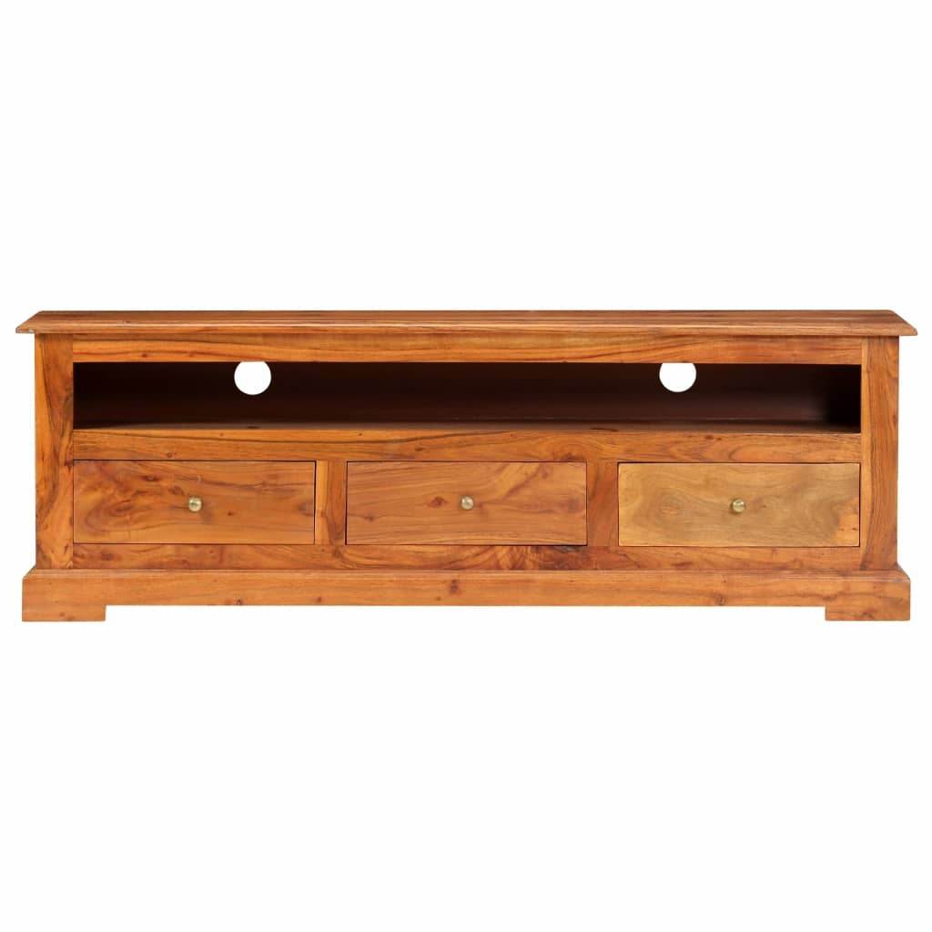 vidaXL Solid Acacia Wood TV Cabinet Sturdy Rustic 47.2" TV Drawer Stand Unit