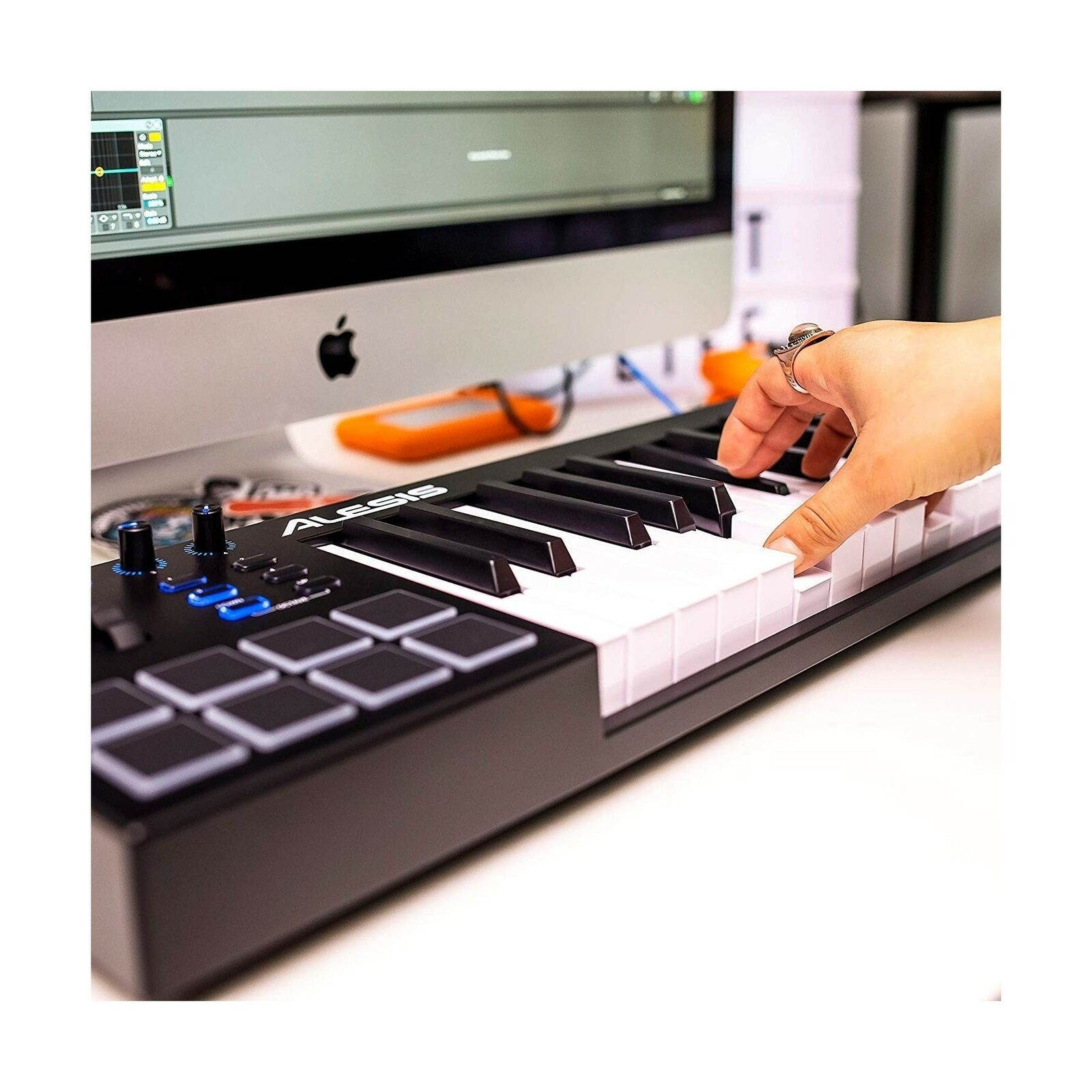 MIDI Controller Bundle | 25 Key USB MIDI Keyboard with 8 Beat Pads, Sustain P...