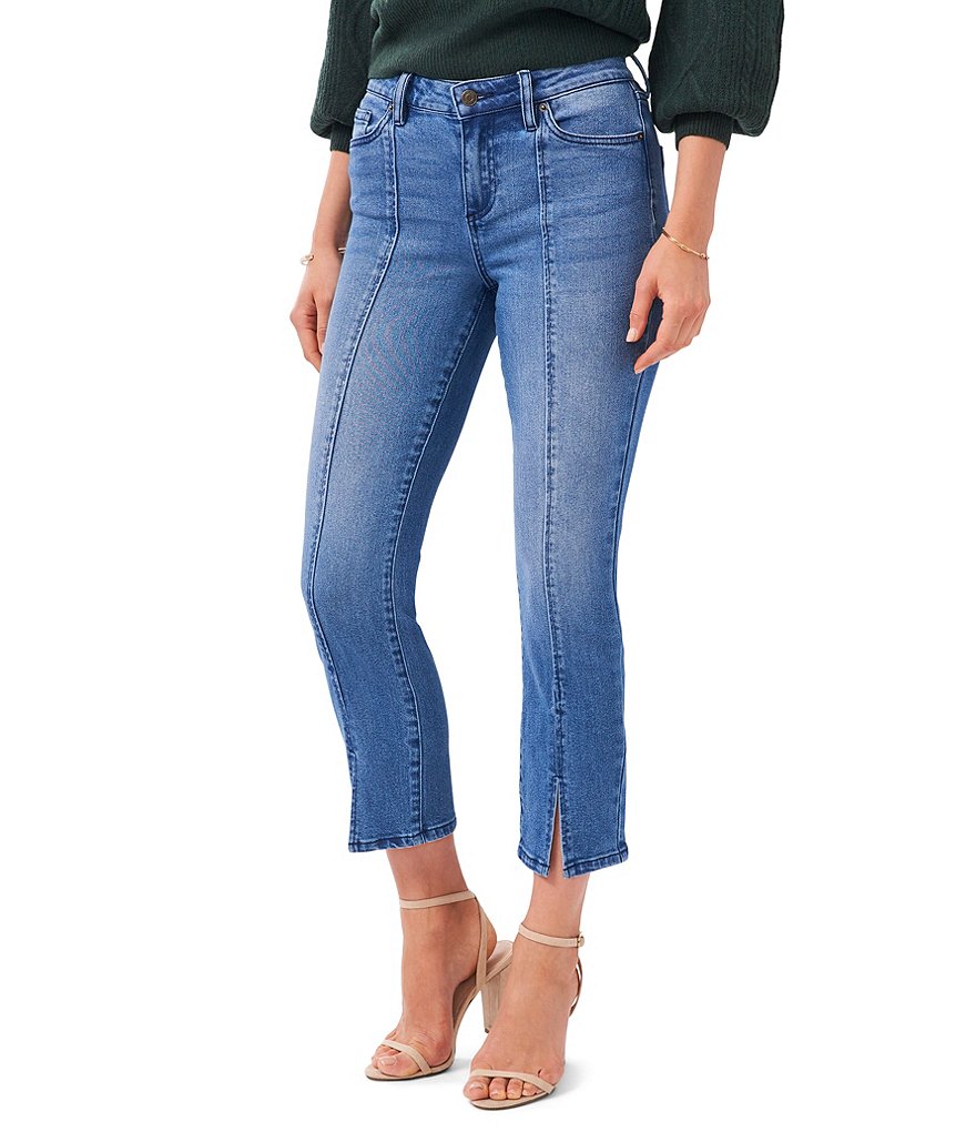 1. STATE Denim Front Seam Ankle Length Slit Hem Jeans