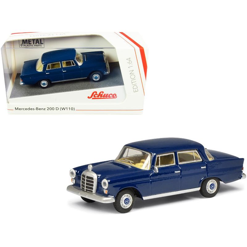 Mercedes Benz 200 D (W110) Heckflosse (Fintail) Dark Blue 1/64 Diecast Model Car by Schuco