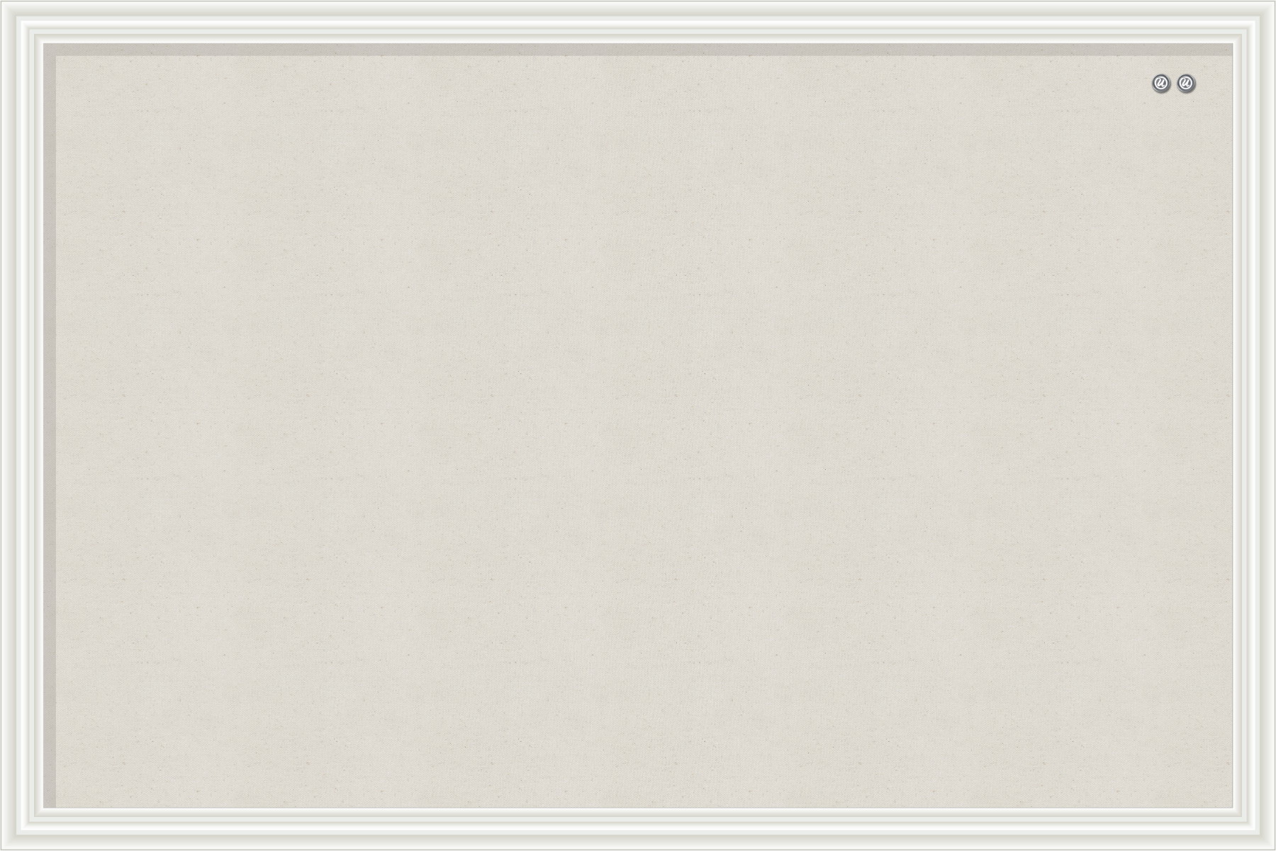 Linen Bulletin Board, 30 x 20 Inches, White D?cor Frame UBR2074U0001