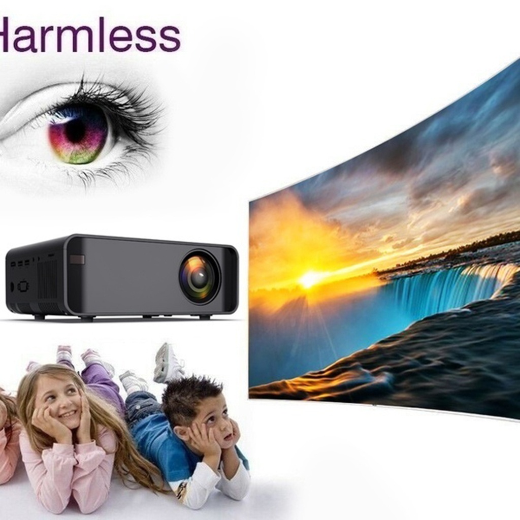 Home Pocket Movie Projector 4k 1080P Full-HD LCD Display US Standard Black