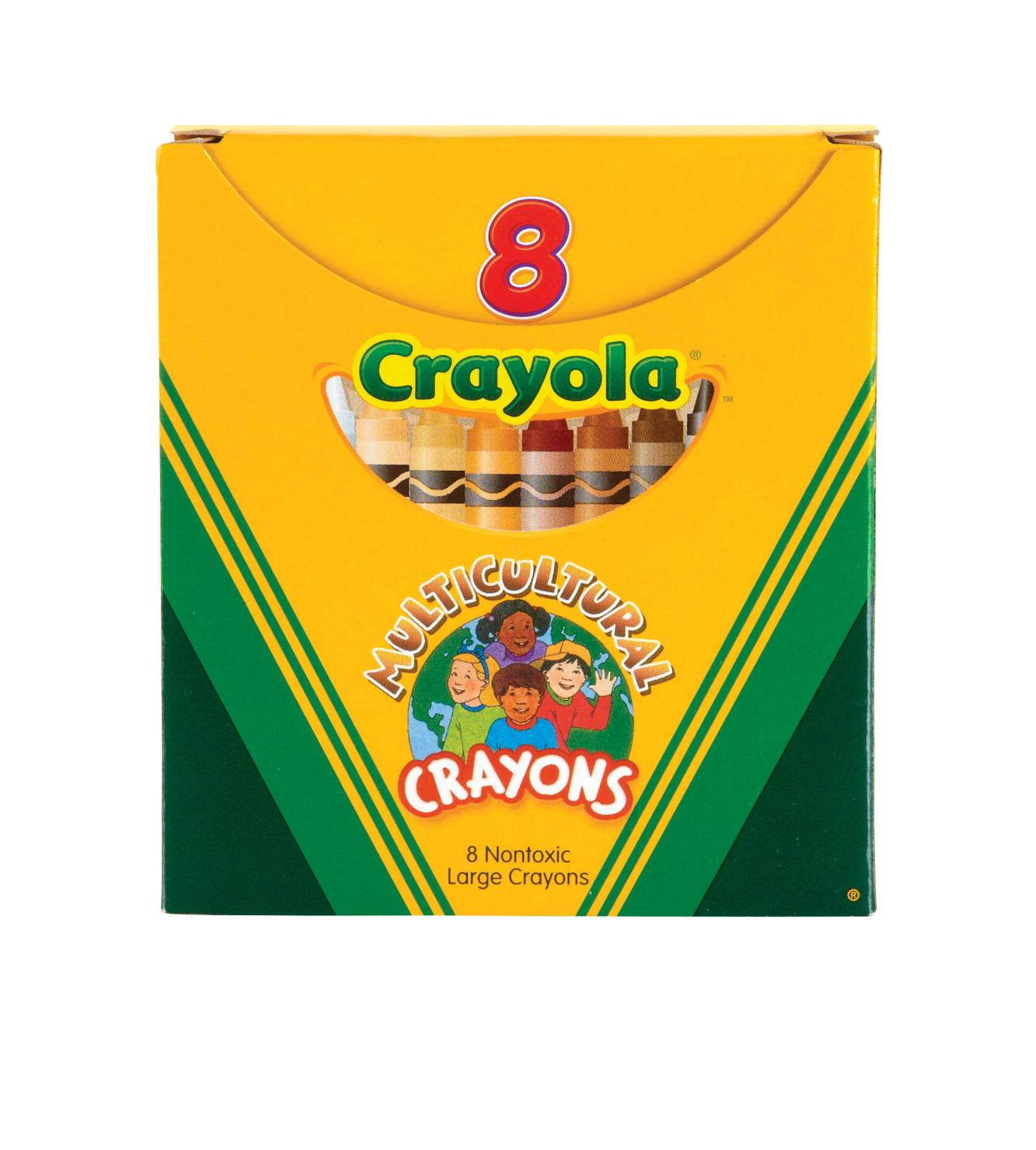 Crayola Large Multicultural Crayon  Assorted Ink - 8 / Box