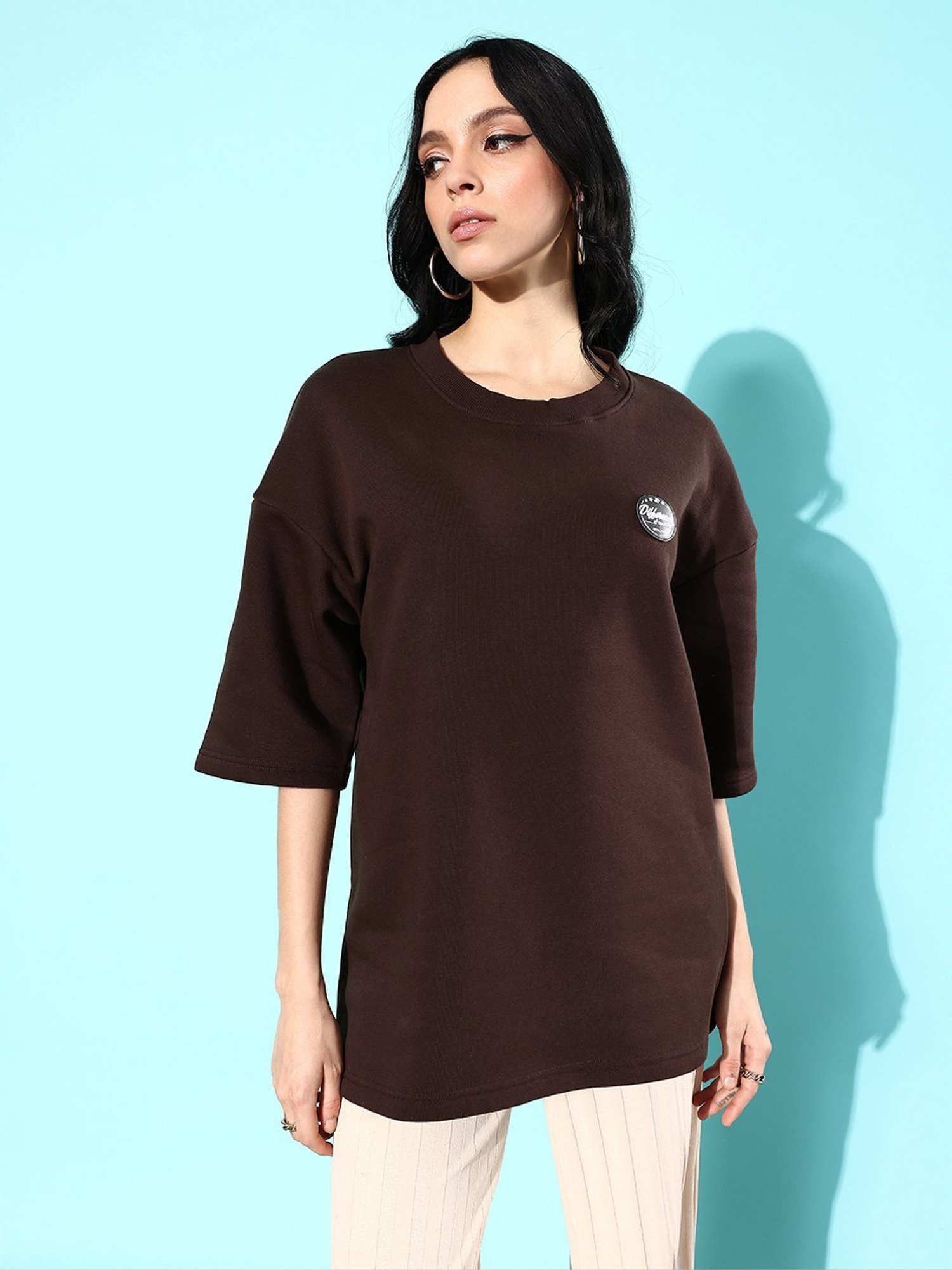 Difference of Opinion Brown Fleece Oversized Sweatshirt