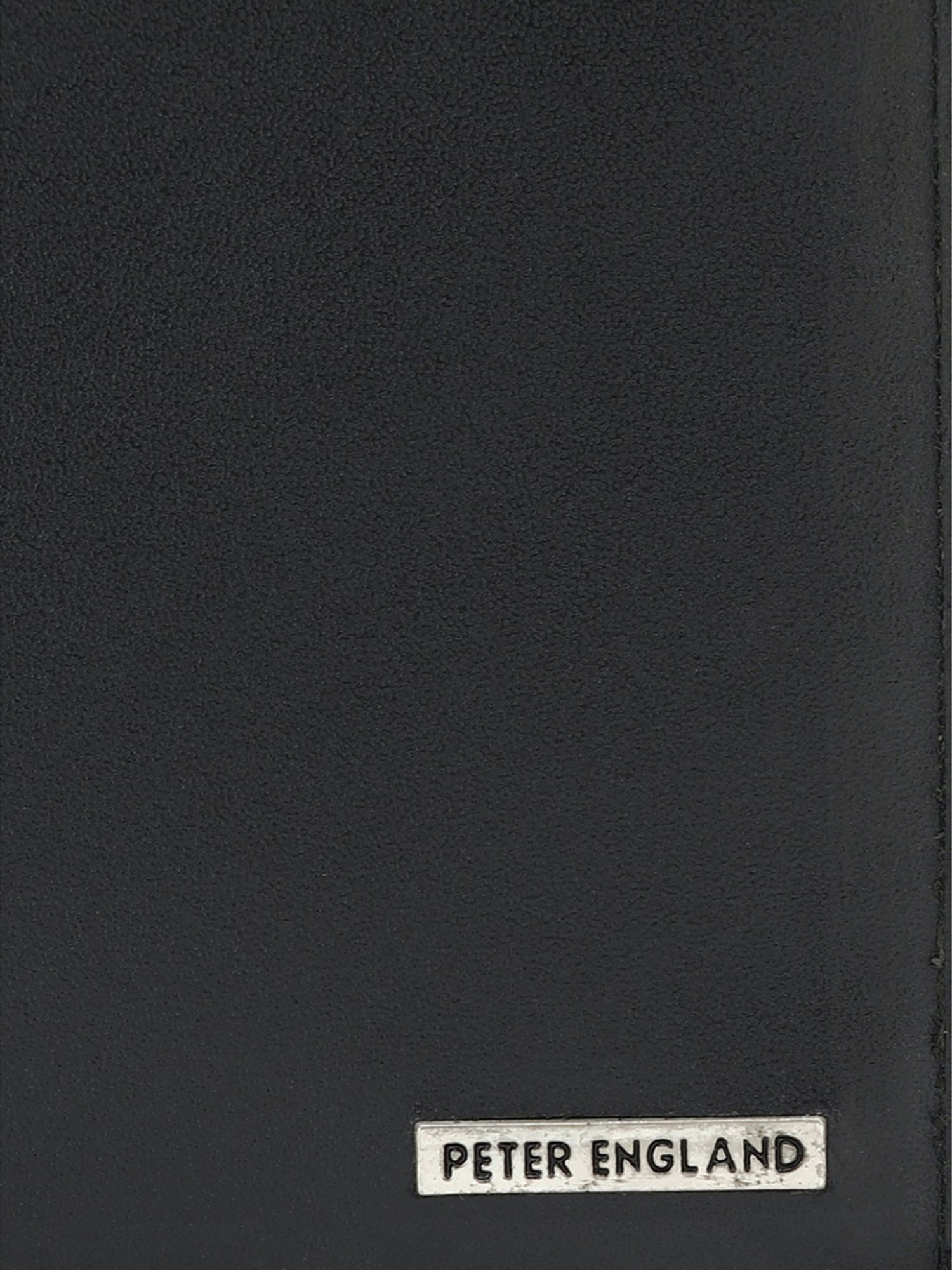 Peter England Black & Navy Leather Bi-Fold Wallet for Men