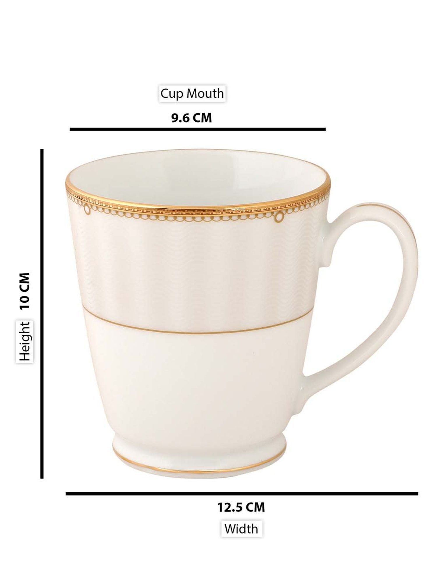 NORITAKE Hearth Off-White & Beige Porcelain Milk Mug (0.37 L) - Set of 1