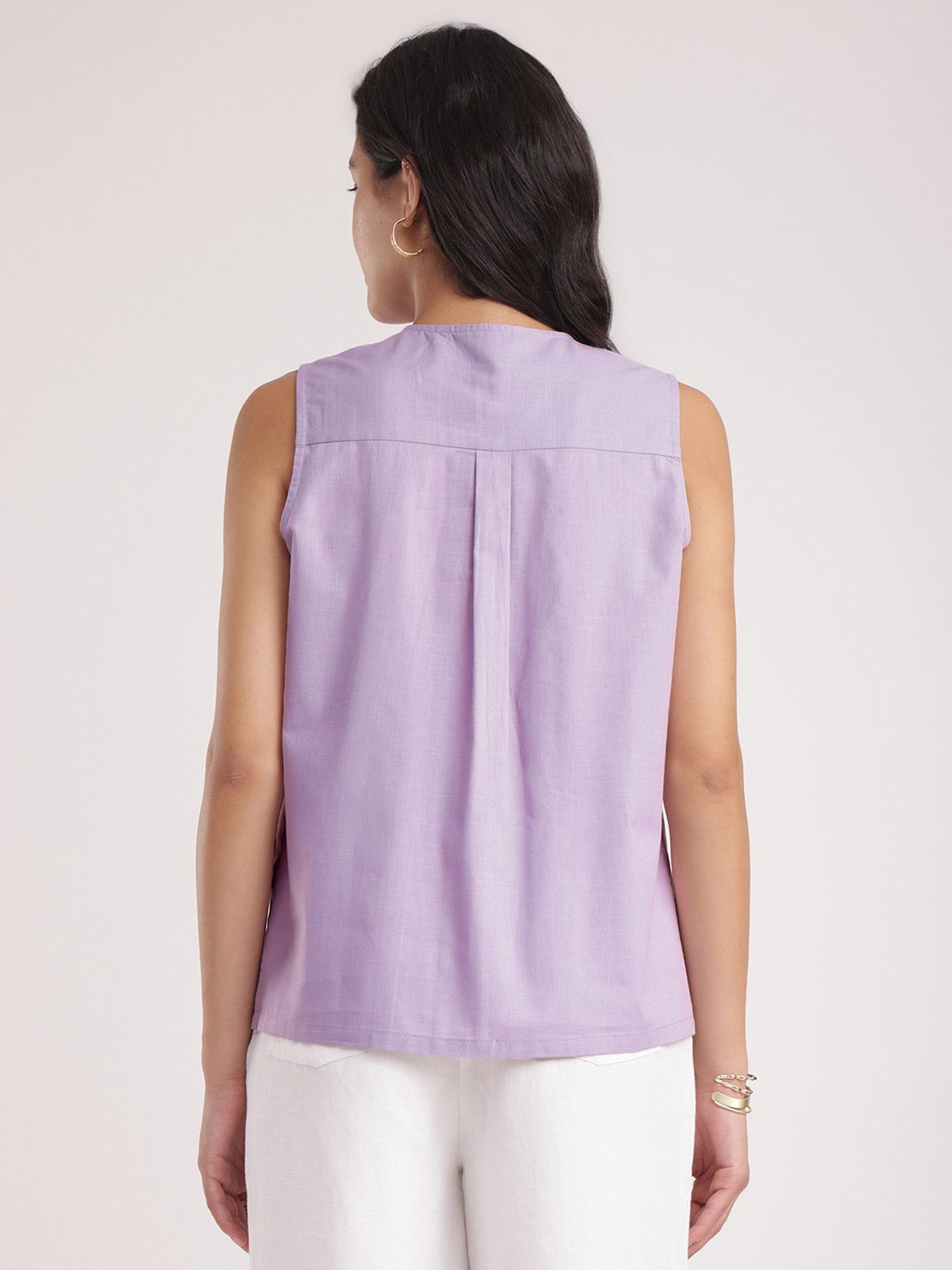 Fablestreet Lilac Linen Relaxed Fit Top