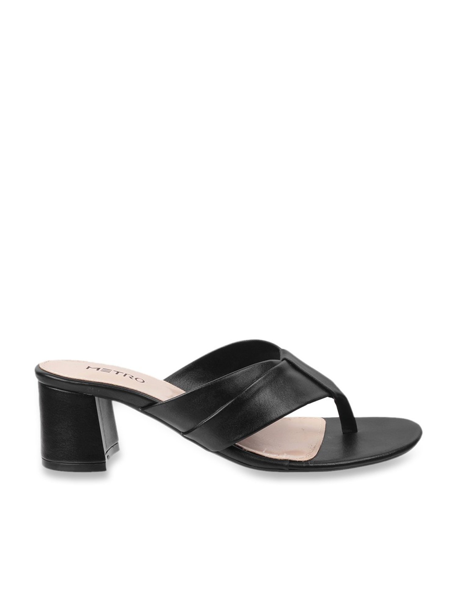 Metro Women's Black Thong Sandals